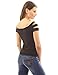 PattyBoutik Women Cut Out Stretch Blouse Top (Black Small)