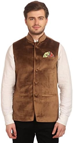 WINTAGE Men's Velvet Grandad Collar Party Nehru Jacket Vest Waistcoat - 7 Colors