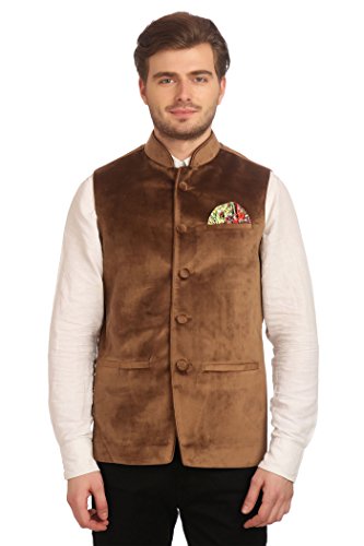 WINTAGE Men's Velvet Grandad Collar Party Nehru Jacket Vest Waistcoat - 7 Colors