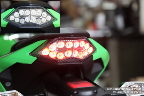 2013-2017 Kawasaki Ninja 300 Integrated Sequential LED Tail Lights Clear Lens