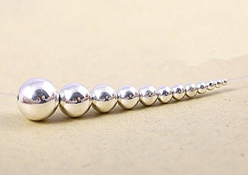 2mm-12mm Sterling Silver Spacer Beads 925 Silver Bead Spacers Round Spacer Beads (BS001S) (20pcs 5mm big hole)