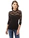 PattyBoutik Women's Floral Lace Mock Neck Inset Sweetheart Blouse