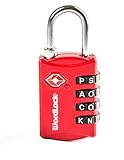 Wordlock LL-206-RD TSA Approved Combination Luggage Lock - 4 Dial, Red
