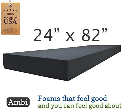 24"x82" Upholstery Premium Rubber Foam Replacement Sheet Seat Cushion Made in USA (1" x 24" x 82")