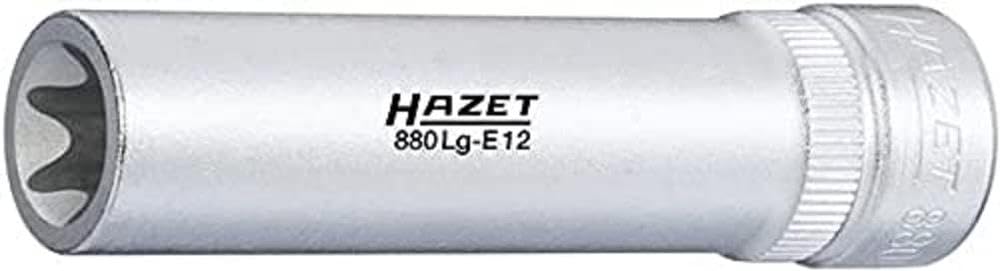 HAZET 880LG-E12 65 mm E 12 Torx Profile Socket - Chrome-Plated/Polished