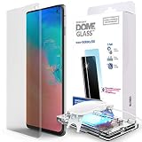 Galaxy S10 Screen Protector, [Dome Glass] Full 3D Curved Edge Tempered Glass [Exclusive Solution for Ultrasonic Fingerprint] Easy Install Kit by Whitestone for Samsung Galaxy S10 (2019) - 1 Pack