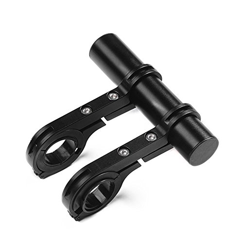 Quaanti Cycling Handlebar Bike Flashlight Holder Handle Bar Bicycle Accessories Extender Mount Bracket Bike Extension (Black)