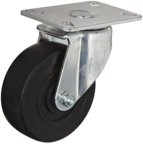 E.R. Wagner Plate Caster, Swivel, Hard Rubber Wheel