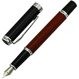 Jinhao Rose Wood Fountain Pen 8802 Fine Nib Size with Pen Pouch Set