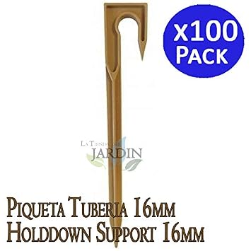 PIQUETA estaca sujeción TUBERIA de goteo 16mm. Estaca goteo color ...