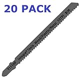 INTEGRA Tools T111HF T-Shank 20 Piece Contractor Jigsaw Blade Set with storage tube. Made with Metal. Blades optimized for cutting Metal, Wood, PVC, and Plastic.