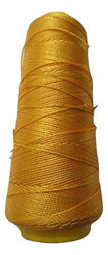 Desi Hawker 275+ Yards - Viscose Rayon Art Silk Thread Yarn - Embroidery Crochet Knitting Lace Jewelry Trim (Chrome Yellow)