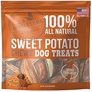 Wholesome Pride Sweet Potato Chews - All Natural Healthy Dog Treats - Vegan, Gluten and Grain-Free Dog Snacks, 16 Ounce