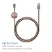 Native Union ANCHOR Cable - 6.5ft Ultra-Strong Reinforced [Apple MFi Certified] iPhone/iPad Lightning to USB Charging Cable with Anchor Weight (Taupe)