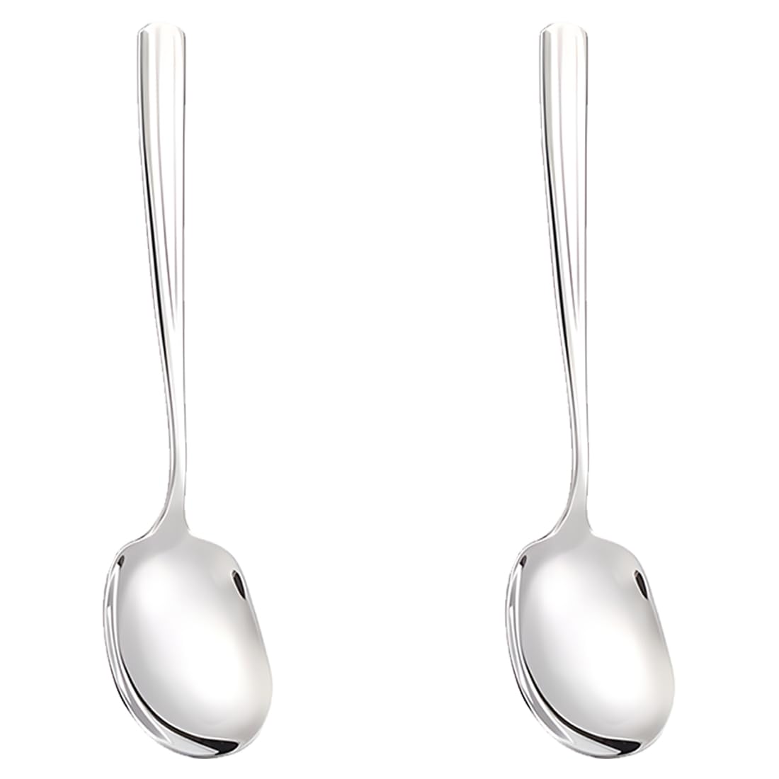 2 Pcs Stainless Steel Large Buffet Serving Spoons Stainless Steel Serving Spoon Silver Serving Spoons with Long Handle for Kitchen Restaurant Banquet （Thickened Square Head — image 1
