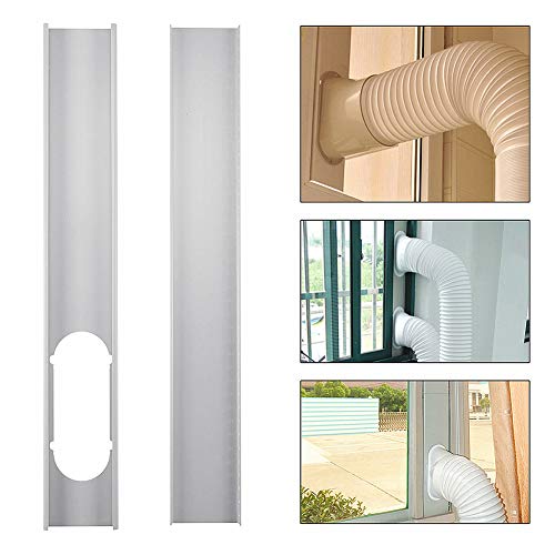 dezirZJjx Air Conditioner Accessories, 2Pcs Window Slide Kit Plate +5.9'' Window Adapter Tube Connector +5.90" Exhaust Hose for Portable Air Conditioner - Thumbnail 3