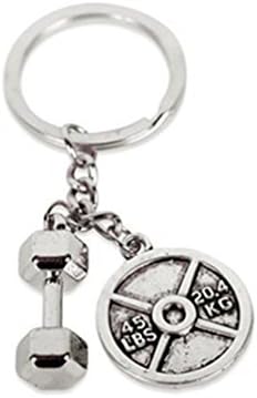 YICAIHUI Metal Alloy Crossfit Fitness Weight Plate 45LBS Barbell Gym Sports Keychains Jewelery