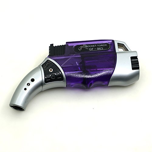 GuangFa Handheld Mini 863 Butane Torch Windproof Refillable Gas Steel Adjustable Flame 1300°C/2500°F for Kitchen Cooking Cigar Light BBQ Welding … (Purple) - Thumbnail 3