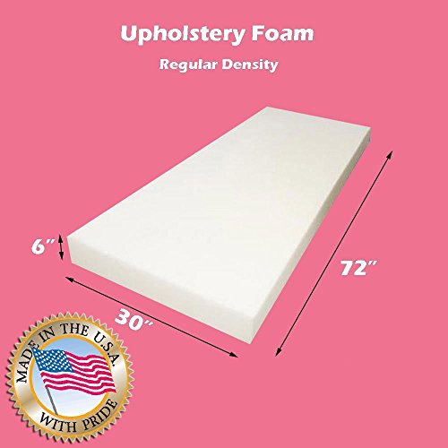 Mybecca6" x 30" x 72" High Density Upholstery Foam Cushion (Seat Replacement, Upholstery Sheet, Foam Padding)