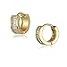 SASAMALL Elegant 14K Gold Filled Inlay Cubic Zirconia White Clear Small Hoop Earrings for Women