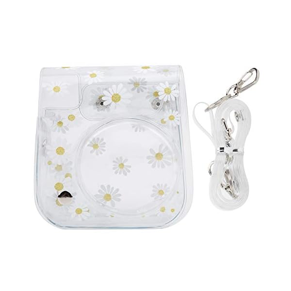 Sofortige Kameratasche, PVC-Kamera-Schutzhülle Daisy Transparente Sling Shell-Tasche mit Schultergurt für die Fujifilm Instax Mini 11/9/8 Kamera – Bild 8
