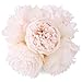 SOLEDI Silk Peony Bouquet 5 Heads Light Pink Artificial Fake Flower Bunch Bouquet Bridal Bouquet Wedding Living Room Table Home Garden Decoration
