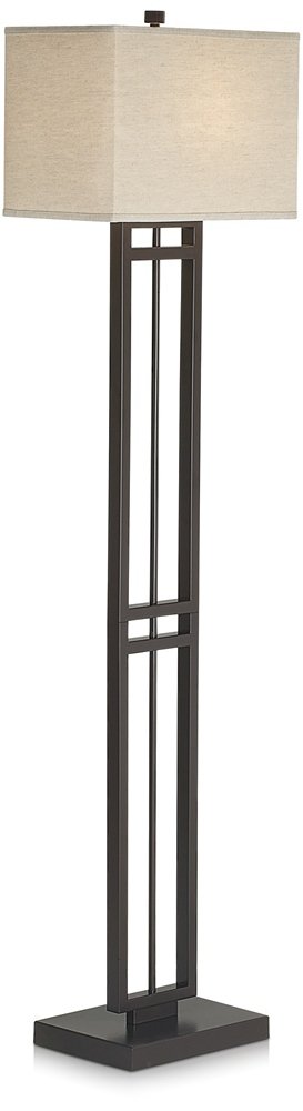Pacific Coast Lighting 85-2470-20 Central Loft 1-Light Floor Lamp, Bronze Finish with Linen Fabric Shade, 16" x 12" x 64.5"