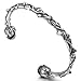 INBLUE Men,Women's Stainless Steel Bracelet Bangle Cuff Silver Tone Black