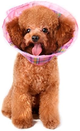 Premium Plush E-Collar Cone For Dogs &amp; Cats, Elizabethan Collar is Soft and Durable for Ultimate Bite Not Protection During Recovery, Comes in Every Size, Choose Blue, Pink, Green Plaid, Guaranteed