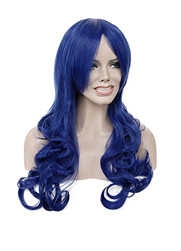 Diy-Wig Women Cosplay Party Hair Wig Long Full Wigs (55cm/22in,Dark Blue)
