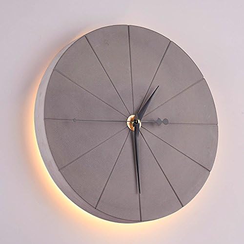 YU-K Modern Concrete Wall Clocks Wall Lights Perfect for bar Restaurant Coffee Shop Living Room Bedroom Corridor balconyBTo be 30cm [Energy Class A+++]