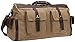 Iblue Oversized Leather Canvas Carry on Duffle Bag Large Tote Luggage Handbag 21.6 Inch #2858 (XL, khaki)