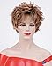 SEVENCOLORS Short Curly Pixie Hair Wigs for Women Brown Hair Wigs Natural Looking Synthetic Cosplay Daily Party Wig with Free Wig Cap