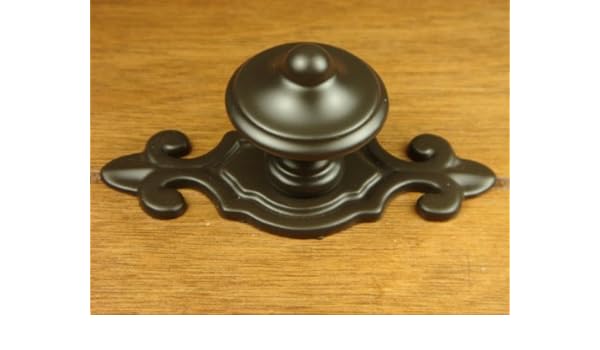 Sonoma Cabinet Hardware Rome Knob With Fleur De Lis Backplate Oil