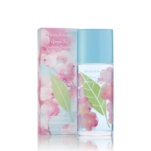 - Green Tea Sakura Blossom Eau de Toilette, Con Note di Mandorla e Fiore di Ciliegio Bianco, Fragranza Floreale e Agrumata, Profumo Donna - 100 ml