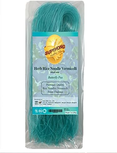 Supthong Thai Herb Rice Noodle Verrmicelli - Butterfly Pea Stick (7 Oz.)