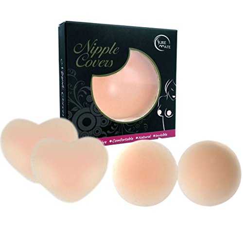 Breast Petals Nipple Covers Silicone Reusable Fashion Sexy Adhesive Pasties - 2 Pairs