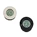 Amrka Mini Indoor Outdoor LCD Hygrometer Humidity Thermometer Round Temperature Meter (Black)