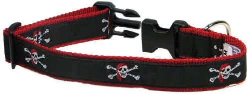 Preston "Skull and Crossbones Dog Collar, Medium and Large Dogs, 1 1/4 Inch Width (Large, 1 1/4 Inch Width)