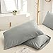 BOBforyou 3 Pieces Duvet Cover Queen,Stone Washed Yarn Dyed Microfiber Duvet Cover Set,Ultra Soft and Easy Care,Simple Style Bedding Set (Gray, Queen)