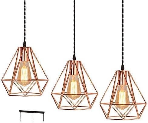 MMRLY Wrought Iron Bird Cage Chandelier Diamond Adjustable Pendant Light E27 Bar Retro Simple Creative Single Head Restaurant Clothing Store Decorative Lighting