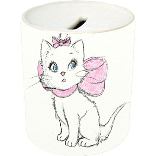 Aristocat Drawn Cute Disney Sketch Printed Design Ceramic Coin Saving Bank / Money Jar / Piggybank