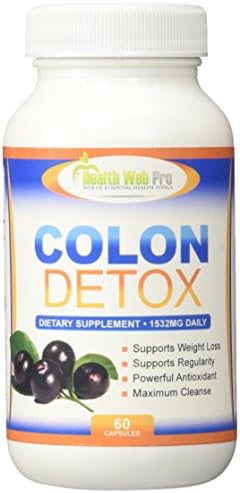 Super Colon Detox 60 Capsules, Cleanse for Maximum Energy and Weight Loss. New Super Powerful Concentrated Formula 1532mg Per Day