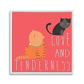 Framed Canvas Wall Art for Living Room, Bedroom Cute Cartoon Cats Canvas Prints for Home Decoration Ready to Hanging - 16x16 inches
