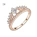 Alonea Women's Crown Tiara Rings Exquisite Princess Tiny Diamond Promise Rings for Her Size 6-9 (Rose Gold 7)
