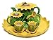 Hands & Hearts Unique Design Porcelain Miniature Tea Set –Sun Flower- for Home, Fairy Garden, Mini Garden, and Dollhouse Decoration, Collectible Item.