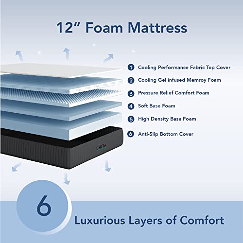 CHITA Full Luxry Memory Foam MediumPlush Cooing Mattress,GelInfused