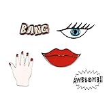 Onnea 5pcs Enamel Hand Mouth Brooch Set Cute Brooch Pin Patches for Clothes/Bags/Backpacks (Hand pins set)
