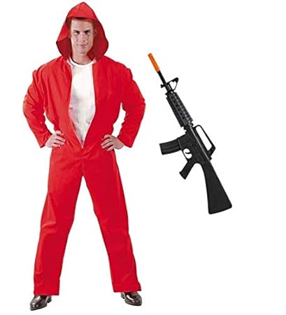 Varie Costume Tuta La Casa Di Carta Casa De Papel Con Mitra Fucile Giocattolo Uomo M