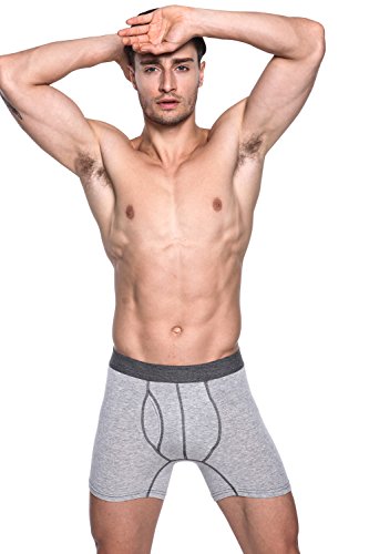 TONLEN Men's Boxer Briefs Mens Underwears 3-Pack Soft Cotton Open Fly Mens Undies XXXL